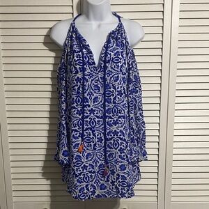 Nanette Lepore
Talavera Tunic  Blue and White Women's Swim Cover-Up